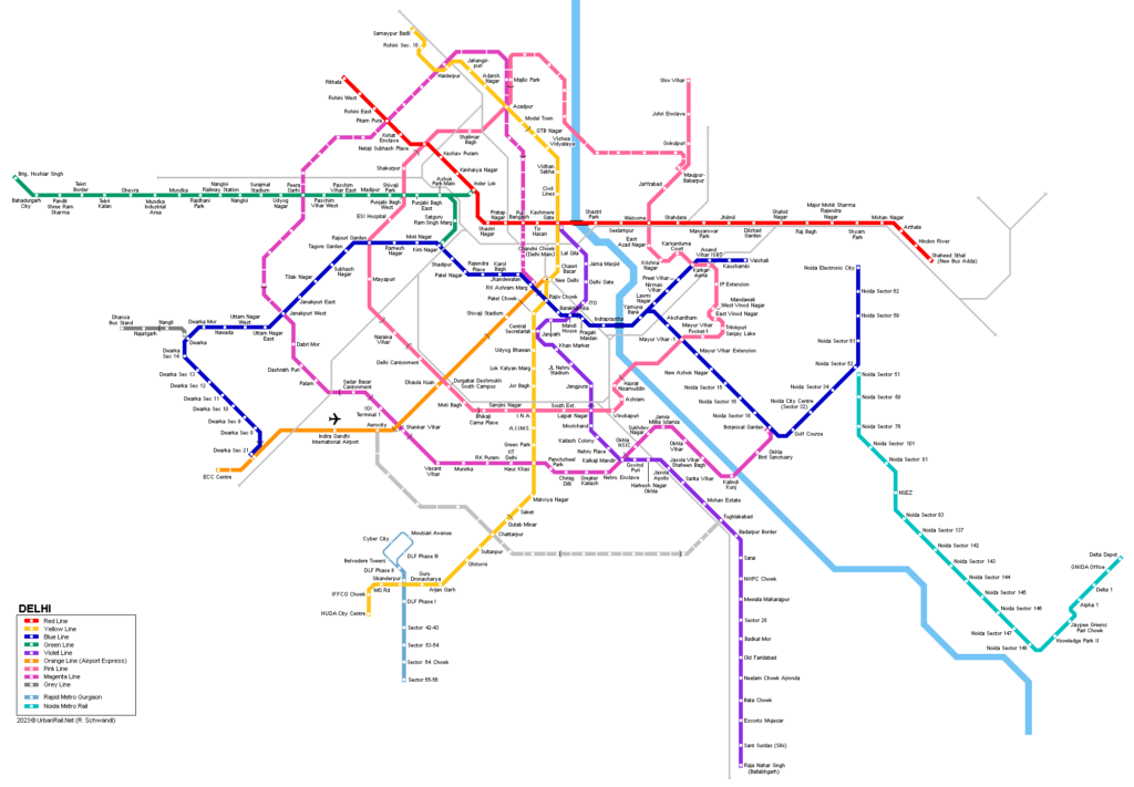 delhi metro tourist map