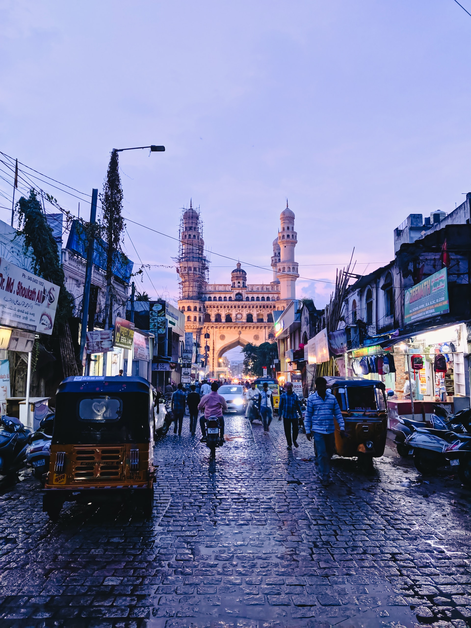 Morning street in Hyderabad